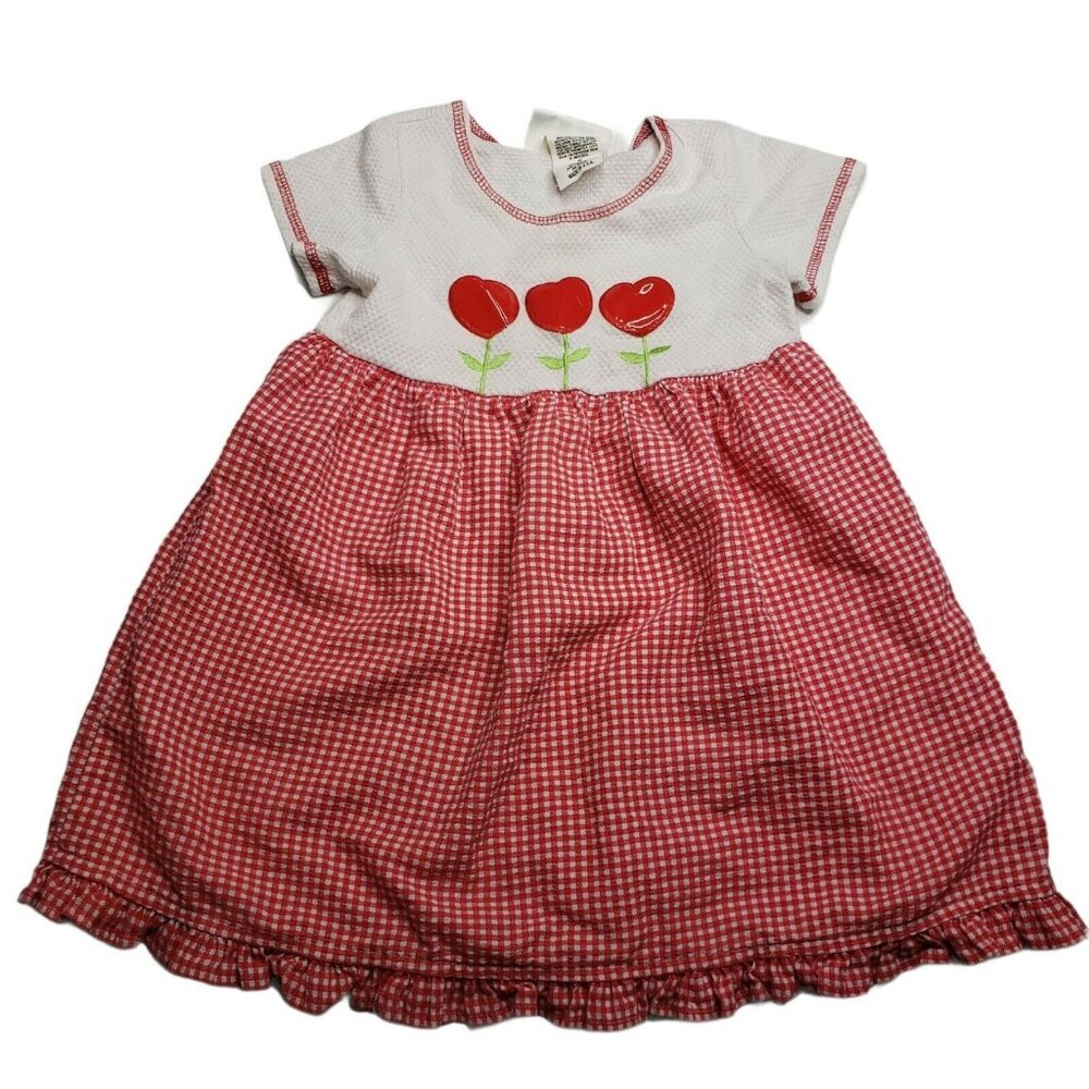 Vintage Swat Red and White Checkered Dress Size 3T Made in USA